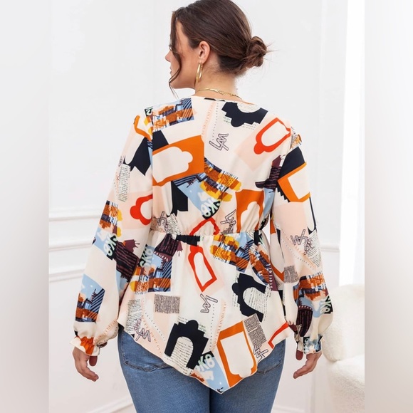 EUC 2XL Long Sleeve Wrap Blouse - Picture 2 of 10